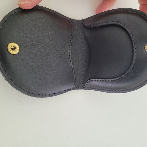 Coach Vintage Mini Coin Holder Wallet Leather Small Black Horseshoe Bifold - Picture 3 of 8